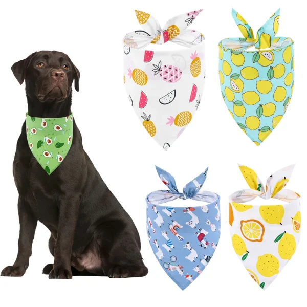Dog Bandana Fruit Floral Spring Washable Adjustable